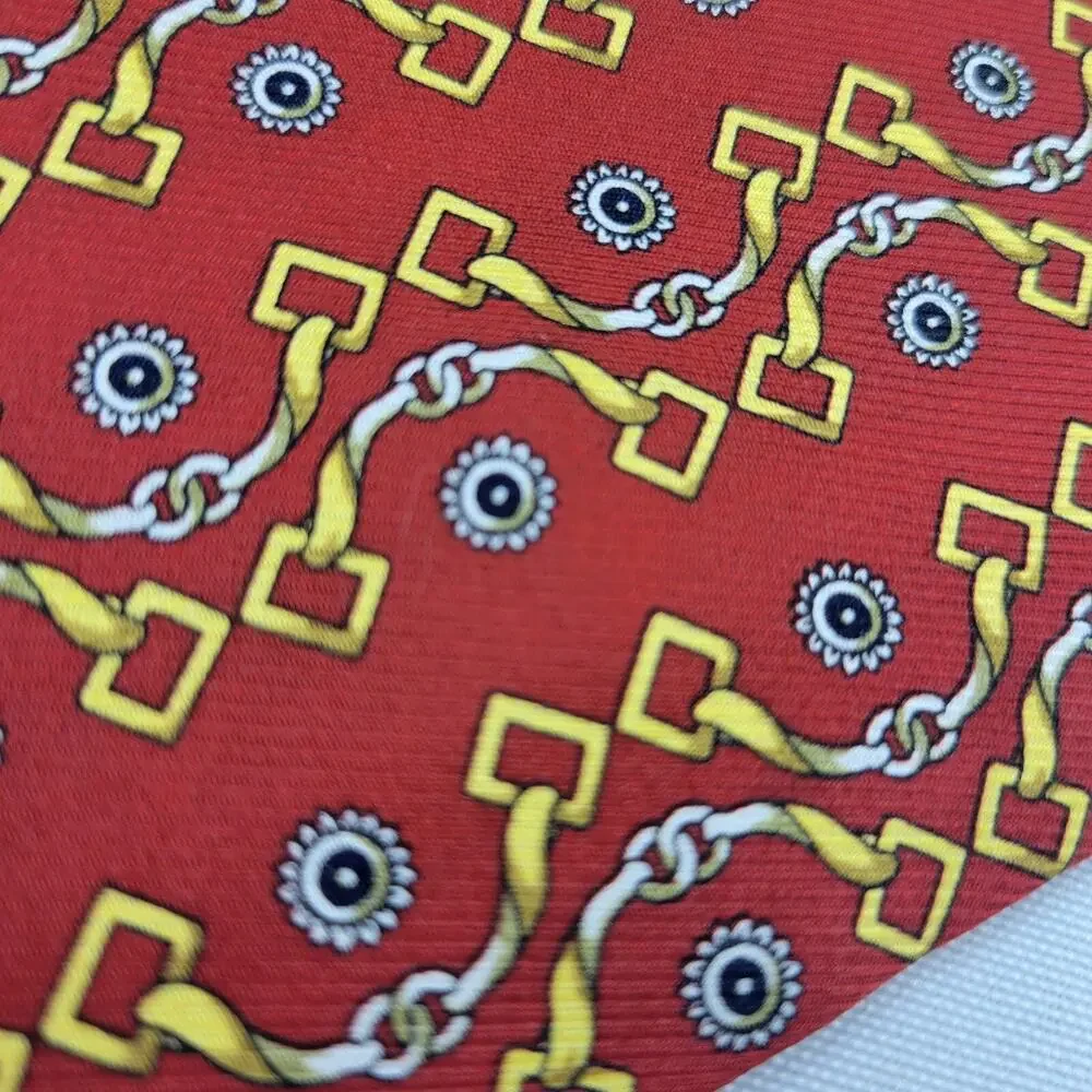 BIJOUX TERNER Red Horsebit 100% Silk Neck Tie 62